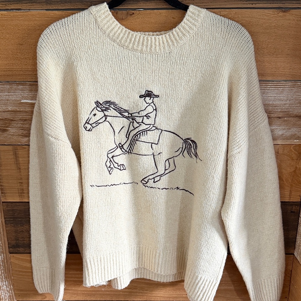 Cowboy Embroidered Sweater